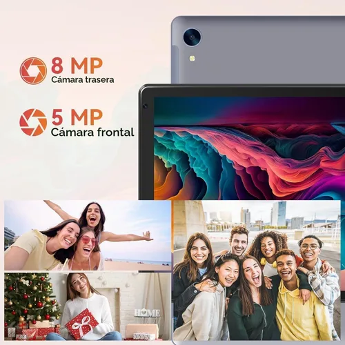 Vista 6 de Última tableta Android actualizada 2025 de 10.1 pulgadas con pantalla táctil IPS HD, cámara dual, almacenamiento de 64 GB de expansión de 1 TB, kit