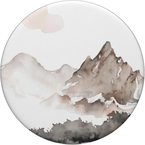 Vista 3 de PopSockets de paisaje de montañas de acuarela intercambiables PopGrip