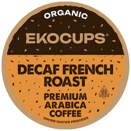 Vista 10 de EKOCUPS Cápsulas de café orgánico descafeinado con proceso de agua suiza de tostado medio, 30% más café por taza, café descafeinado de comercio