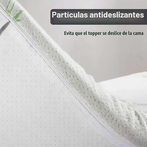 Vista 7 de HOMBYS Cubrecolchón de espuma viscoelástica para cama de masaje con rayón refrescante derivado de bambú, cubrecolchón de mesa de cama con pestañas