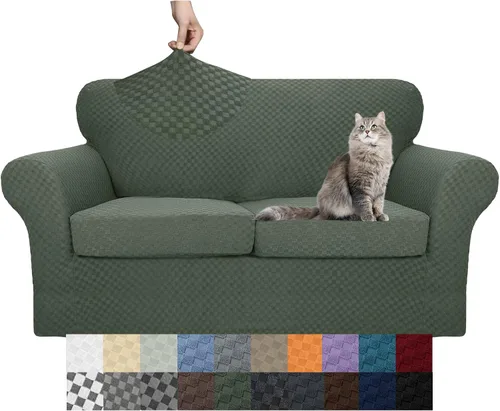 Vista 22 de YEMYHOM - Fundas elásticas para cojín individual, protector de sofá, silla, asiento, funda deslizante, funda suave de sofá, reemplazo, grande, a