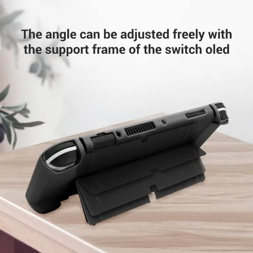 Vista 5 de Switch OLED - Funda protectora para Nintendo Switch OLED modelo 2021, compatible con Switch OLED y Joy-Con Controller Grip Case con protector