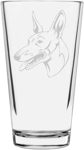Vista 246 de Podenco Canario - Vaso de pinta de 16 onzas con temática de perro personalizado