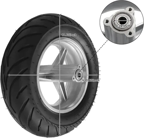 Vista 7 de Neumáticos para Mini Bike, 110/50-6.5 Neumático de Goma para Pocket Bike, Llantas y Neumático Trasero para Mini Bike con Cámara de Aire