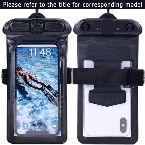 Vista 2 de Funda para teléfono negra, compatible con Motorola Moto G Pure impermeable bolsa seca [no protector de pantalla]