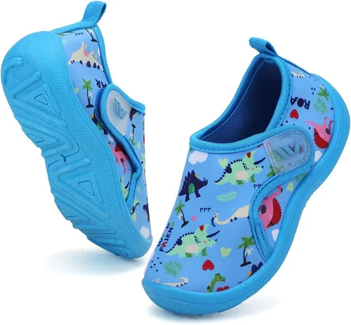 Vista 2 de FANTURE Zapatos de agua para niños y niñas, lindas sandalias acuáticas, playa, piscina, parque acuático, tenis acuáticos, para niños pequeños