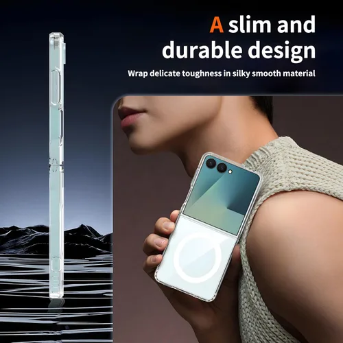 Vista 2 de Funda magnética transparente para Galaxy Z Flip 8 / Z Flip 7, compatible