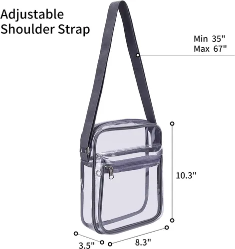 Vista 8 de USPECLARE Clear Purse Bag for Stadium Events Clear Messenger Bag for Men and Women