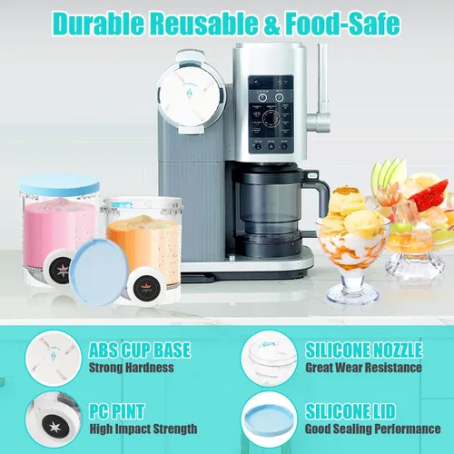 Vista 5 de Dispensador suave para Ninja Swirl de CREAMi serie NC700 – Pintas y tapas suaves compatibles con la máquina de helados Ninja Swirl NC701 NC701Q 2