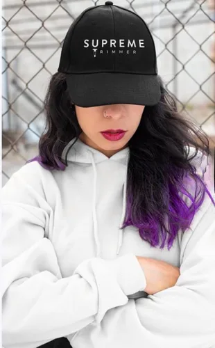 Vista 6 de Supreme Trimmer Sombrero - Sombrero negro, gorra blanca con logotipo de golfbéisbol, Negro