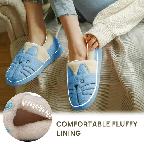 Vista 5 de GaraTia Pantuflas cálidas de gato para mujeres y niños