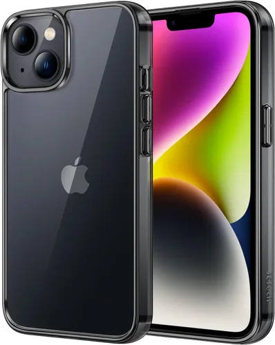 Vista 13 de JETech - Funda para iPhone 14 de 15,5 cm, cubierta a prueba de golpes que no se pone amarilla, parte trasera transparente antiarañazos (negro)