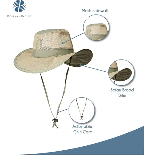 Vista 3 de Dorfman Hat Co. - Sombrero de safari para hombre (1 pieza)
