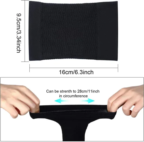 Vista 2 de Geyoga 2 pares de envolturas para muslos para mujeres de talla grande, manga de compresión de pantorrilla, envoltura adelgazante superior