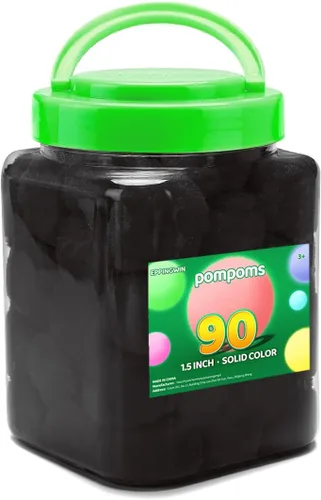 Vista 29 de Eppingwin - 2000 pompones negros, pompones suaves de 1 cm para manualidades, 0.4 pulgadas para proyectos de bricolaje de arte y manualidades (negro)