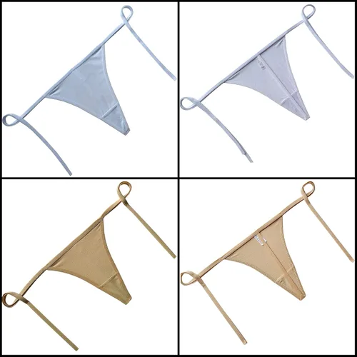Vista 4 de Zerolove Paquete de 4 tangas de algodón para mujer, tanga sexy con espalda en T