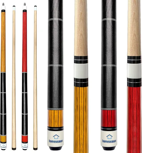 Vista 9 de HomeSeason 58 inch Pool Cue Stick Canadian Maple Wood 13mm Tip - 20oz Perfect for Precision Play, Low Deflection Pool Cue for Enhanced Accuracy