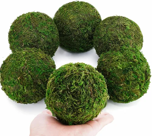 Vista 9 de Juego de bolas de musgo decorativas, bolas de musgo falsas para rellenos de cuencos, decoración de centro de mesa, decoración del hogar, relleno