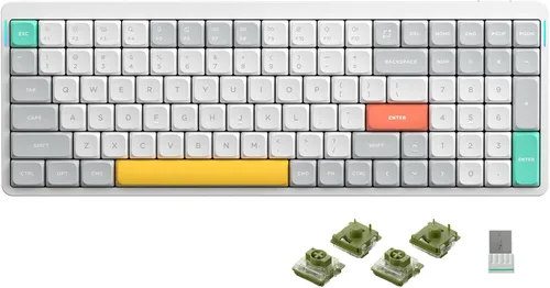 Vista 14 de nuphy Teclado mecánico inalámbrico Air96 V2, teclado retroiluminado RGB de 100 teclas, compatible con Bluetooth 5.1, 2.4G y conexión con cable