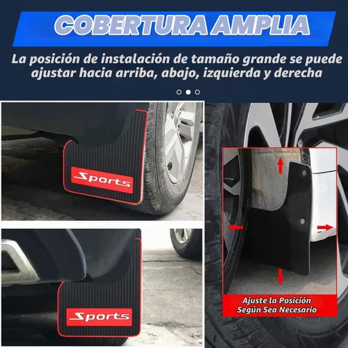 Vista 4 de 4 unidades de guardabarros de tamaño mini universal para automóvil, protector contra salpicaduras, apto para sedán, hatchbacks, protector de lodo