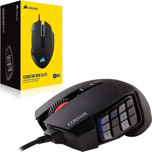 Vista 8 de Corsair Scimitar RGB Elite Mouse para juegos MOBA/MMO con cable - 18,000 DPI - 17 botones programables - Compatible con iCUE - PC, Mac, PS5, PS4