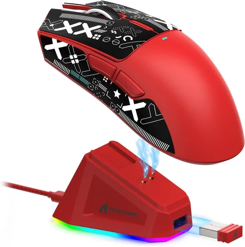 Vista 15 de ATTACK SHARK X11 Ratón inalámbrico ligero para juegos con base de carga RGB, Tri-Mode-2.4G/USB-C con cable/BT, 22K DPI, sensor óptico PAW3311