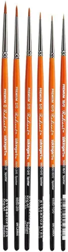 Vista 7 de KINGART Premium Radiant 6650-0 Spotter Series - Cepillo para artista, pelo sintético Taklon, mango corto, para pintura acrílica, óleo y acuarela