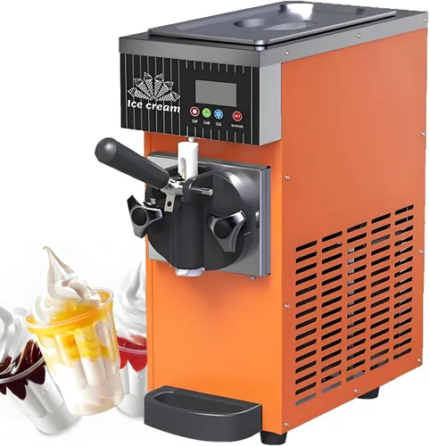 Vista 8 de Máquina de helado de servicio suave para uso comercial y doméstico, 8.8-11.0 lbs/H, panel táctil LCD, limpieza automática, sistema de Metálico