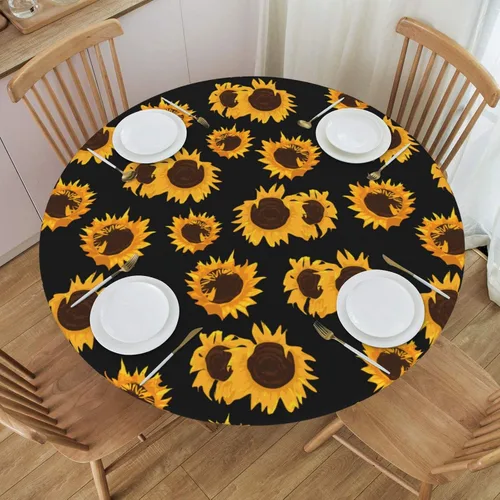 Vista 11 de Famame Beautiful Bloom - Mantel redondo ajustable con borde elástico, impermeable, con borde elástico, para interiores y exteriores, se adapta a