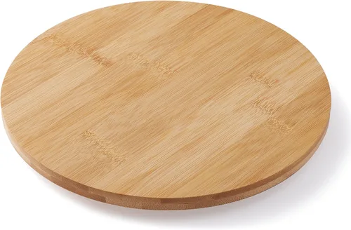 Vista 9 de Bandeja giratoria de madera de acacia Lazy Susan, organizador de gabinete, 12 pulgadas