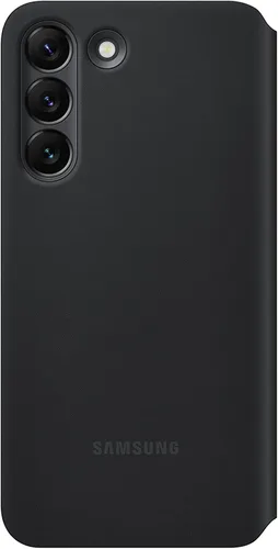 Vista 4 de Samsung Funda protectora para teléfono Galaxy S22 S-View, control de grifo, diseño de vanguardia, versión estadounidense, negro, (EF-ZS901CBEGUS)