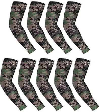 Vista 7 de Mudder 9 pares de mangas unisex de protección UV para brazos mangas de enfriamiento de seda de hielo para brazos fundas de brazo