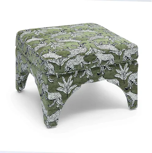 Vista 4 de Tov Furniture Raji Jacquard Otomana (Leopardo Verde Oliva)
