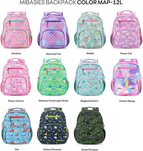 Vista 6 de Mibasies - Mochila para niños y niñas, mochila ideal para niños en preescolar, kínder y primaria, Unicornio mágico