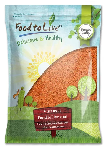 Vista 8 de Food to Live Lentejas rojas partidas, 8 onzas – Masoor Dal, seco, vegano, kosher, a granel. Fácil de cocinar. No requiere remojo. Buena fuente