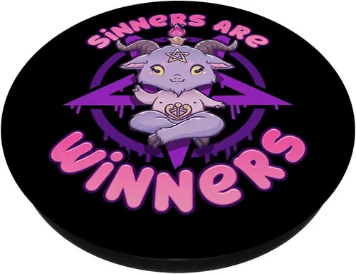 Vista 2 de Sinners Are Winners I Pastel Goth Grunge Baphomet PopSockets PopGrip: Agarre intercambiable para teléfonos y tabletas