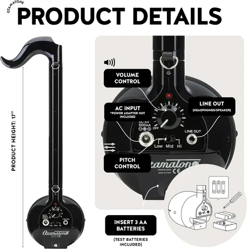 Vista 5 de Otamatone - Instrumento musical electrónico de lujo para adultos, sintetizador portátil digital eléctrico de Japón por Cube/Maywa Denki, Regalos