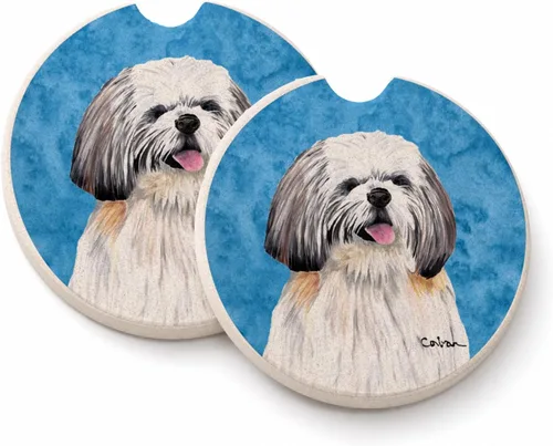 Vista 57 de Caroline's Treasures SS4767-BUCARC - Juego de 2 portavasos para automóvil, diseño de bulldog inglés, absorbentes para automóvil, portavasos