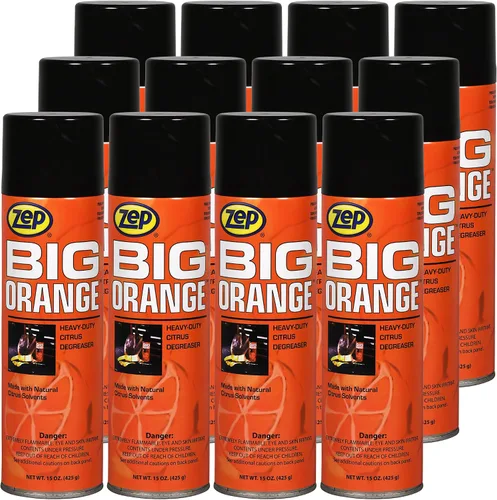 Vista 7 de Zep Big Orange 11401 - Aerosol desengrasante cítrico resistente, 15 onzas (paquete de 1) - Limpiador de fuerza industrial que elimina grasa