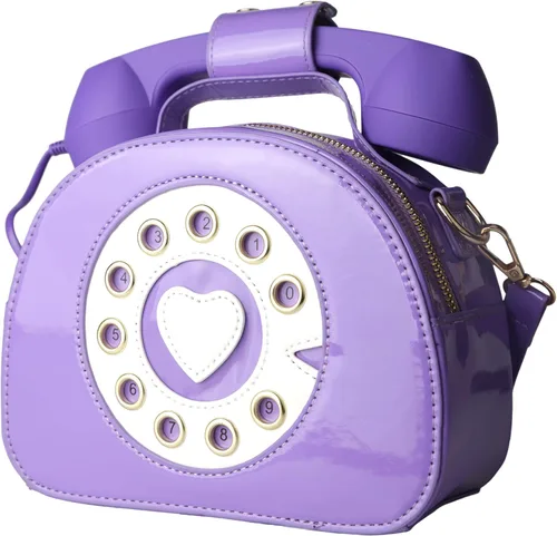 Vista 2 de PTShadow Bolso bandolera para teléfono con esfera retro, bolso de micrófono móvil de PU para mujer