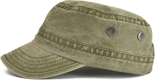 Vista 2 de VOBOOM Gorras militares de algodón lavado, diseño único, vintage, planas