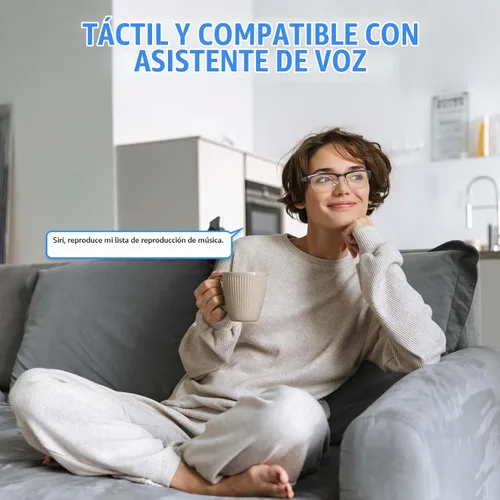 Vista 6 de Lentes inteligentes para hombres y mujeres, gafas Bluetooth con audio de oreja abierta