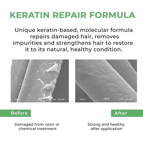 Vista 4 de Kashmir Keratin Champú enriquecido sin sulfato sin parabenos para todo tipo de cabello NUEVA PRESENTACIÓN (8 Fl. Oz)