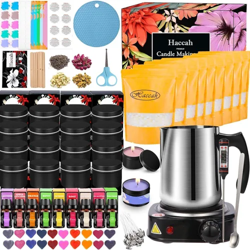 Vista 11 de Haccah Kit completo de fabricación de velas, suministros para hacer velas, kits de manualidades y manualidades para adultos, principiantes