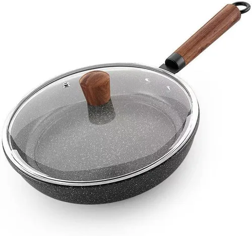 Vista 2 de Sartén antiadherente, utensilios de cocina fundidos, compatibles con inducción (10 pulgadas)