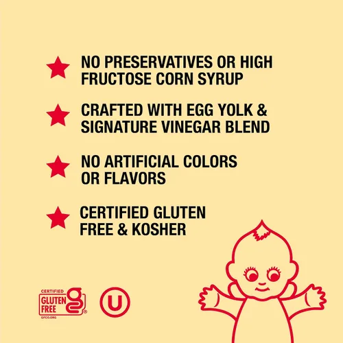 Vista 5 de KEWPIE Mayonesa (producto de Estados Unidos), auténtica mayonesa de estilo japonés, rico y cremoso sabor a Umami, hecha con huevos sin jaulas, sin