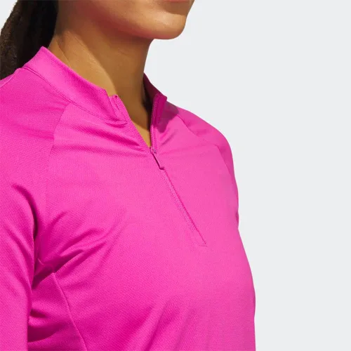 Vista 7 de adidas Polo de golf de manga larga con cremallera corta para mujer