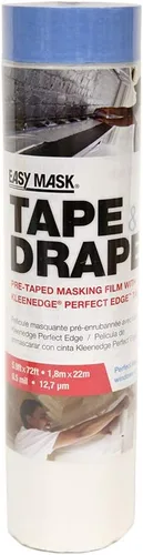 Vista 6 de Easy Mask Tape & Drape - Película adhesiva preadhesiva con cinta de uso general, 22 pulgadas x 100 pies