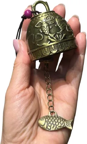 Vista 8 de DMtse - Campana china de la suerte Feng Shui para pescado y pescado estilo vintage, ideal para la riqueza y la seguridad, el éxito, la protección