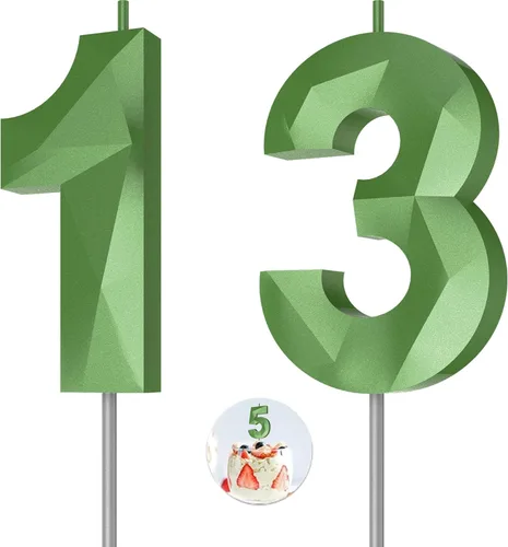 Vista 136 de Velas de cumpleaños con números (0 velas negras), forma de diamante 3D, decoración de pastel de feliz cumpleaños para niños y hombres, cumpleaños